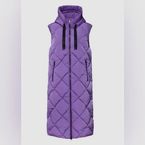 Vince Camuto Long Puffer Vest With Hood Sz XL